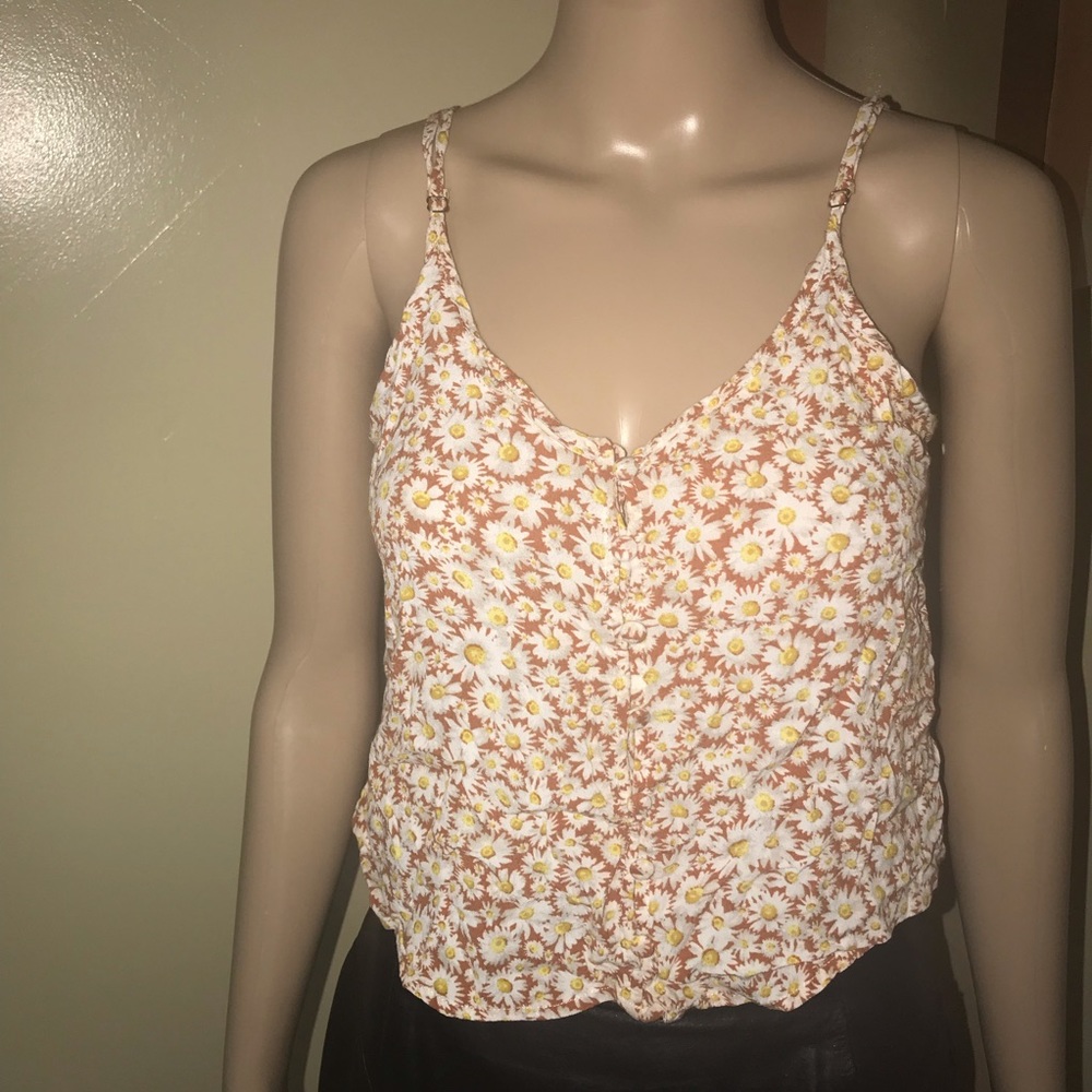 Sunflower print crop top
